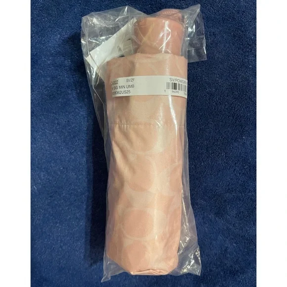 Coach Uv Powder Pink Signature Mini Umbrella NWT - Picture 4 of 6